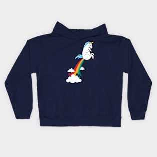 funny unicorn fart rainbow cloud Kids Hoodie